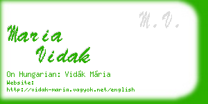maria vidak business card