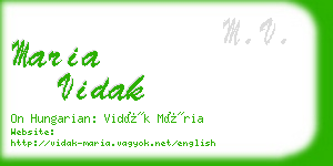 maria vidak business card